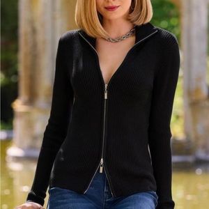 Boston proper Ribbed Full Zip Cardigan size XS like New so cute and perfect